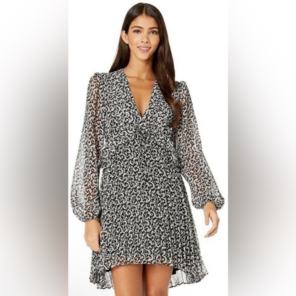 The Kooples Ruffled Baroque Print Mini Dress